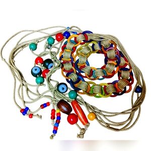 Colorful Boho Beaded Belt Wood Beads And Jute
